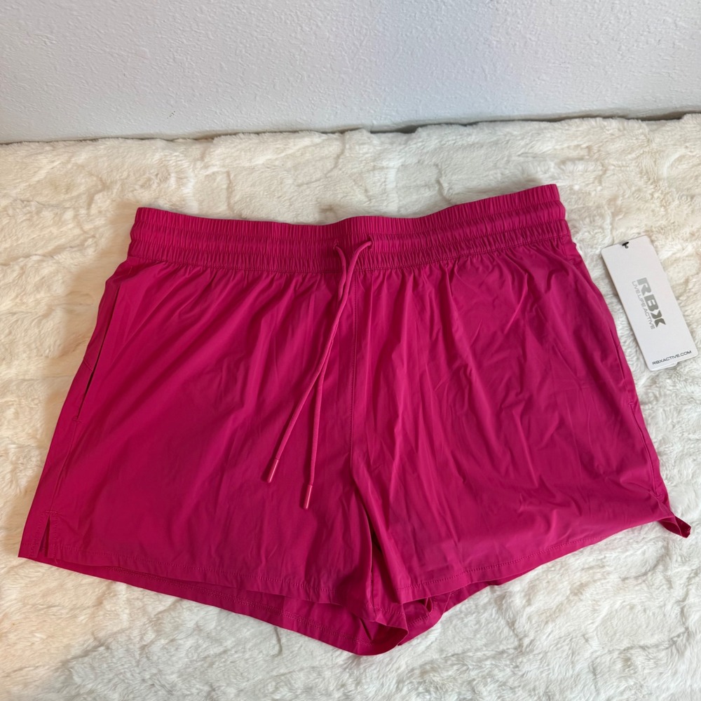 RBX Active Womens Pink Running Shorts with Liner Size Large Fuchsia Workout Gym